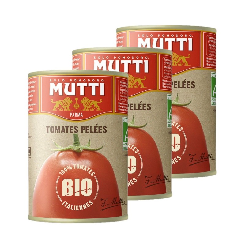 Lot 3x Tomates pelées Bio - Boîte 400g