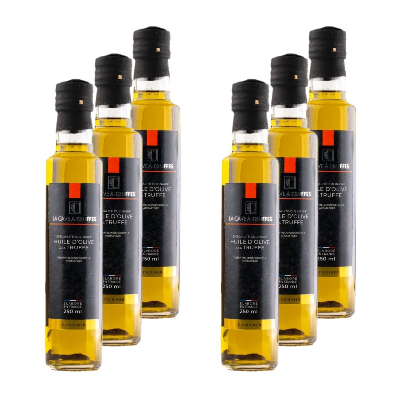 Lot 6x Spécialité d'huile d'olive à la truffe noire 1% - Bouteille 250ml