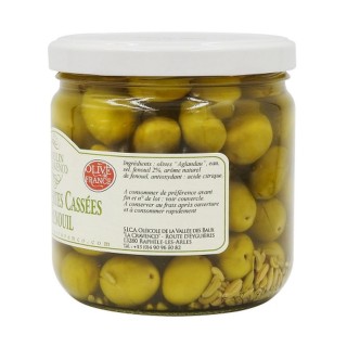 Olive verte cassée au fenouil - Pot 200g