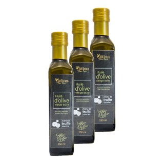 Lot 3x Huile d'olive à l'arôme de truffe blanche - Bouteille 250ml