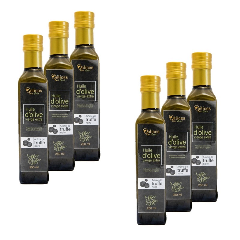 Lot 6x Huile d'olive à l'arôme de truffe noire - Bouteille 250ml