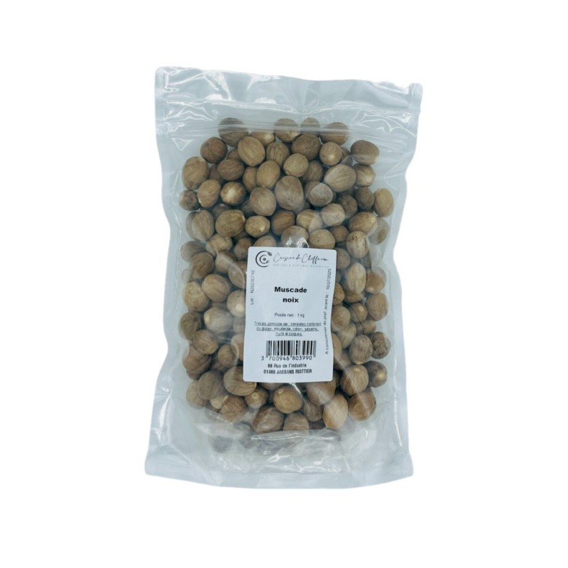 Noix de Muscade  100gr pour environ 22 noix en fonction du poids de la  noix  sachet kraft refermable. : : Epicerie
