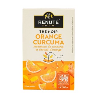Thé noir à l'orange et curcuma - 20 sachets - Boîte 32g