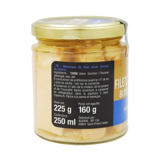 Filets de thon blanc Germon au naturel - Pot 250g