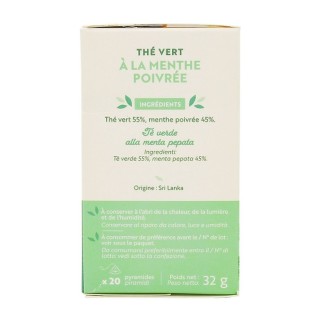 Lot 5x Thé vert à la menthe - 20 sachets - Boîte 32g