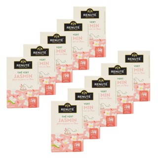 Lot 10x Thé vert au jasmin - 20 sachets - Boîte 32g