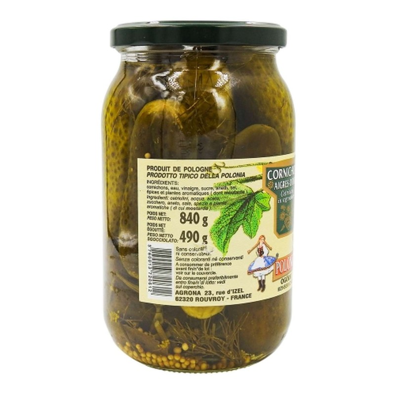 Cornichons aigres doux Ogorki bocal 490g